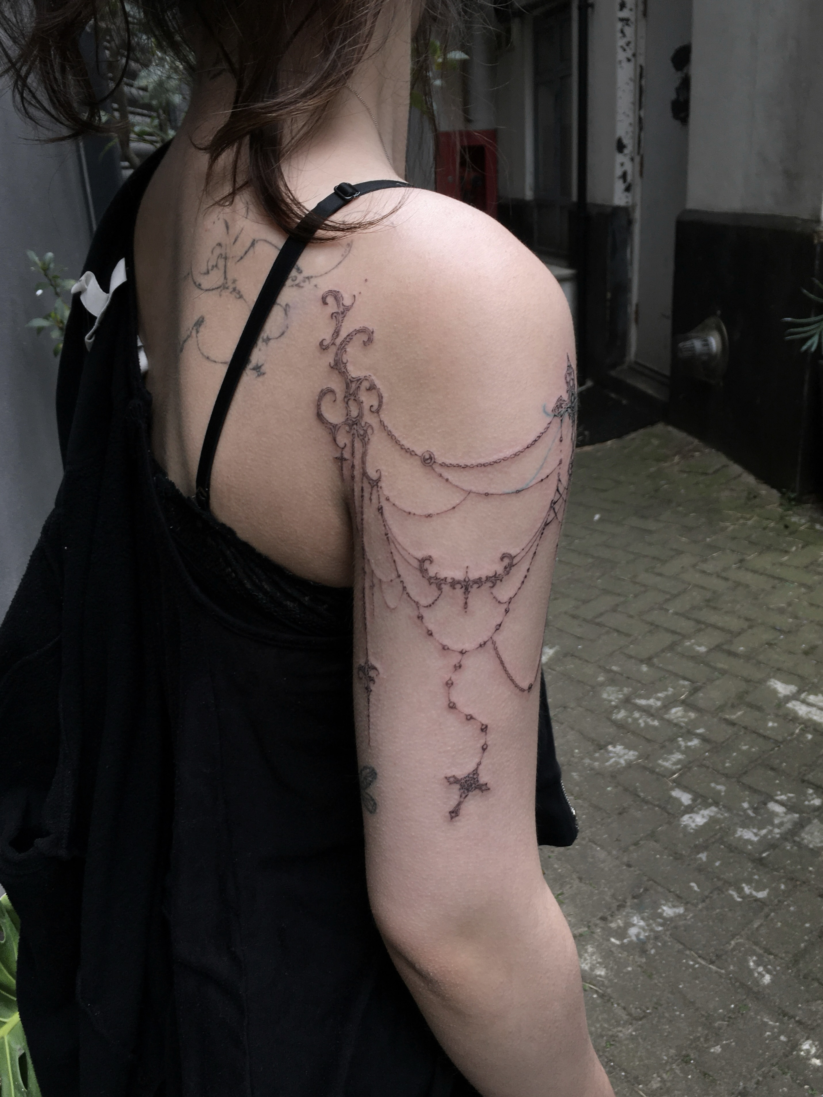 Tattoo by @keeshetattoo โ black_and_grey, ornamental