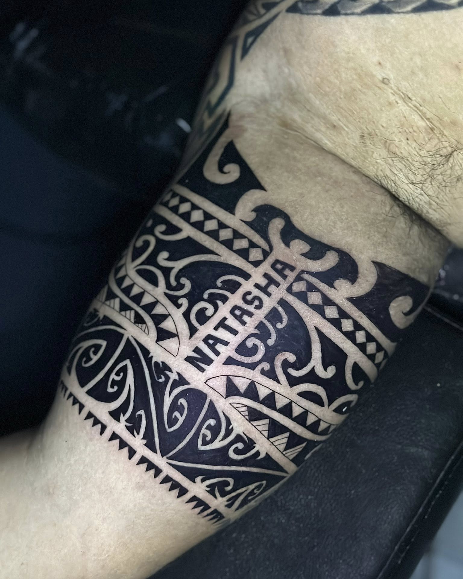 Tribal pattern tribal tattoo on the forearm by Stephen Degracia