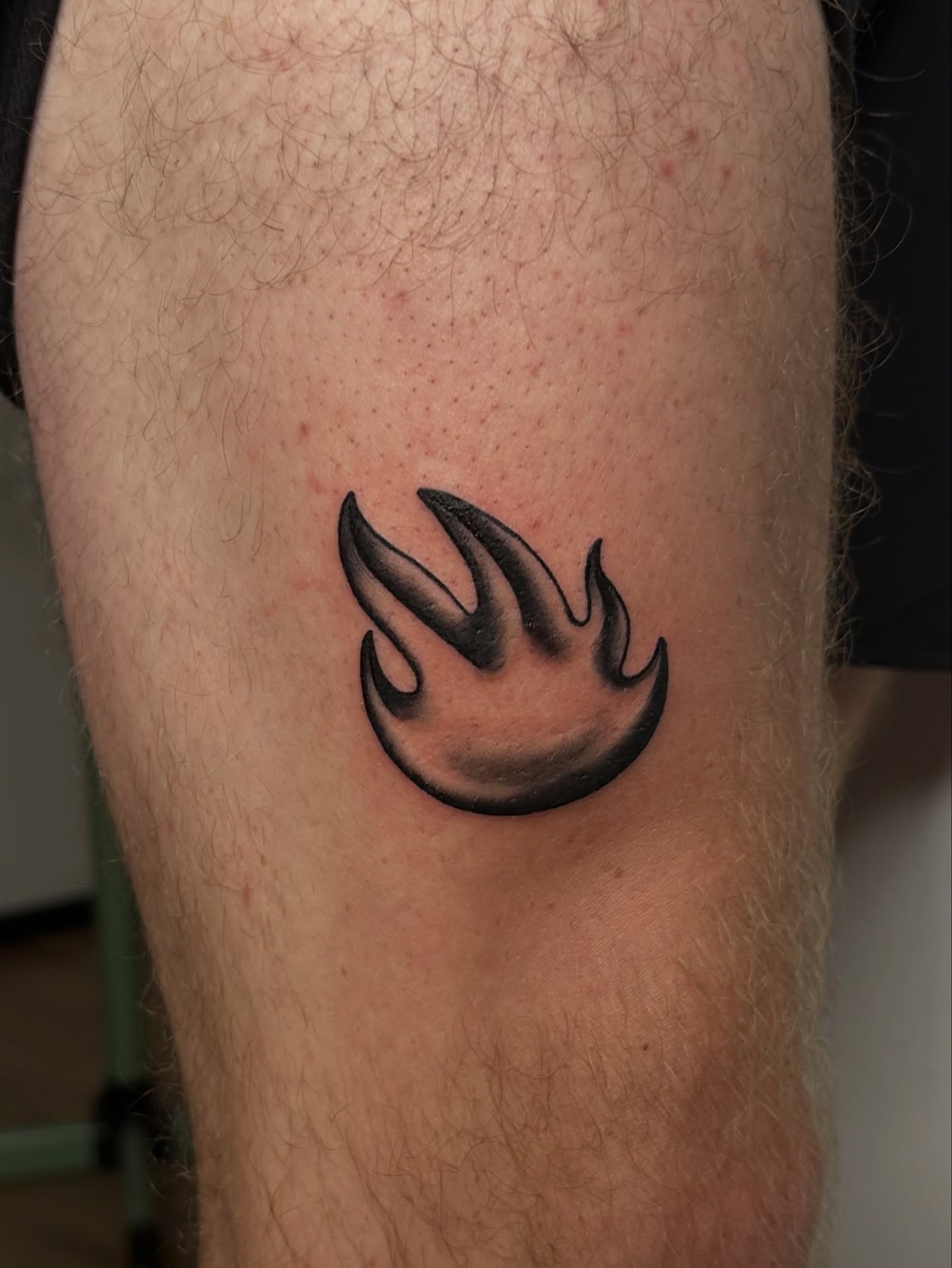 Flame black and grey tattoo on the forearm by 𝓡𝓸𝓼𝓮 𝓗𝓪𝔂𝓮𝓼