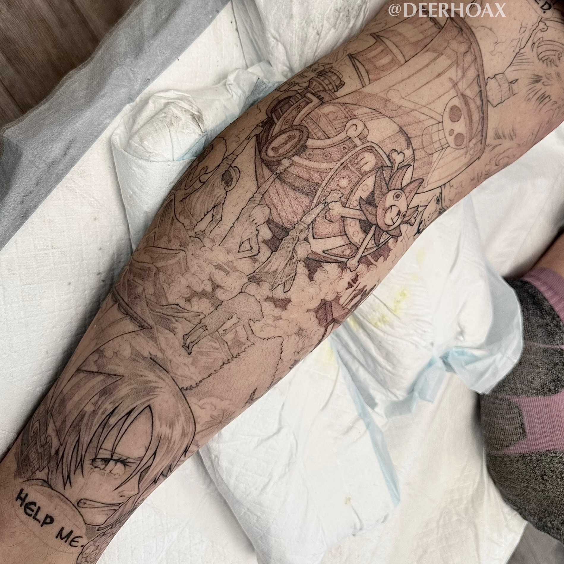 Tattoo by @deerhoax — black_and_grey, realism