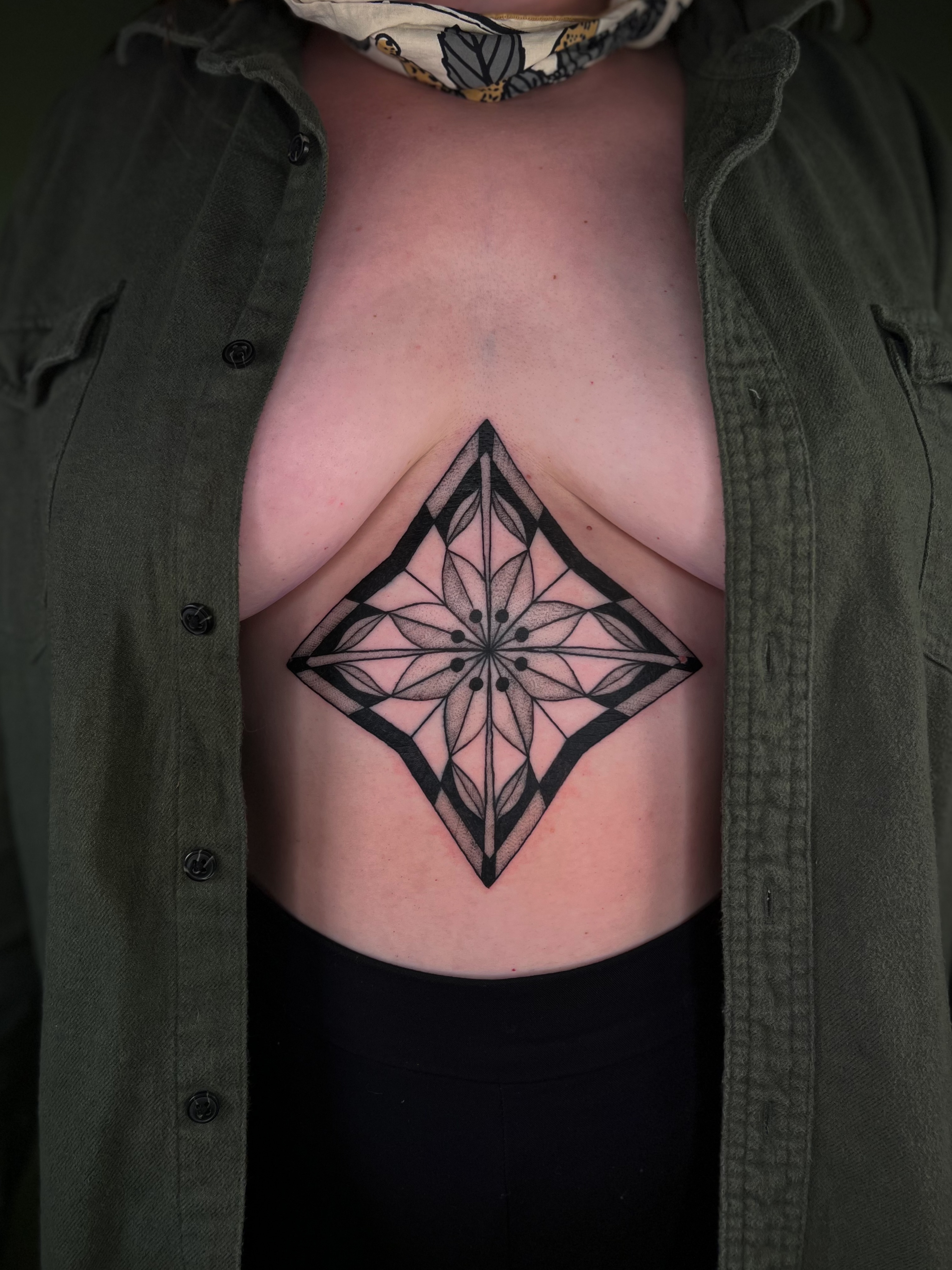 Geometric pattern geometric tattoo on the chest by ๐ฅ ๐๐ฅ๐๐ฑ๐ข๐ฌ ๐ฅ
