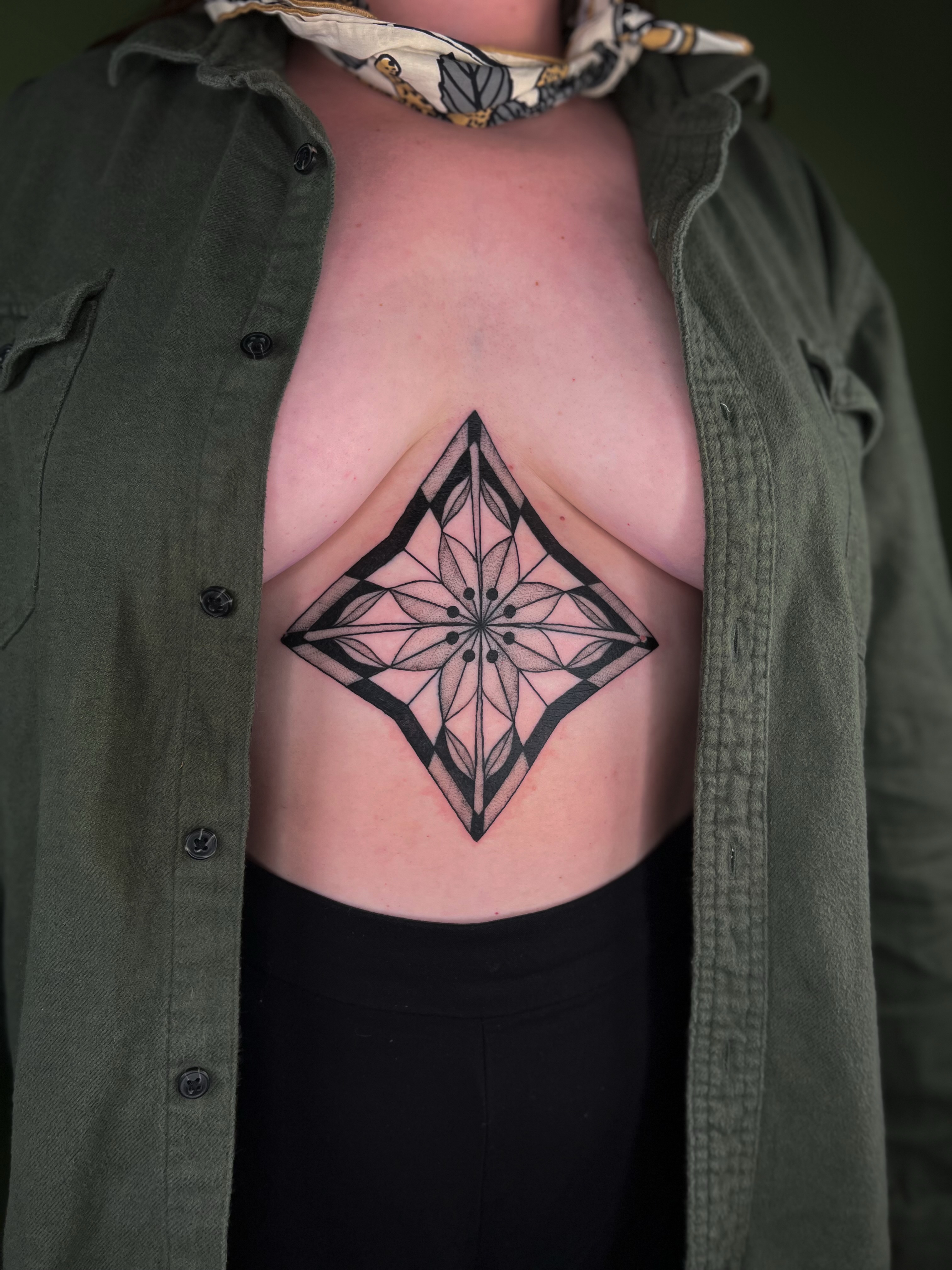 Geometric pattern geometric tattoo on the chest by ๐ฅ ๐๐ฅ๐๐ฑ๐ข๐ฌ ๐ฅ