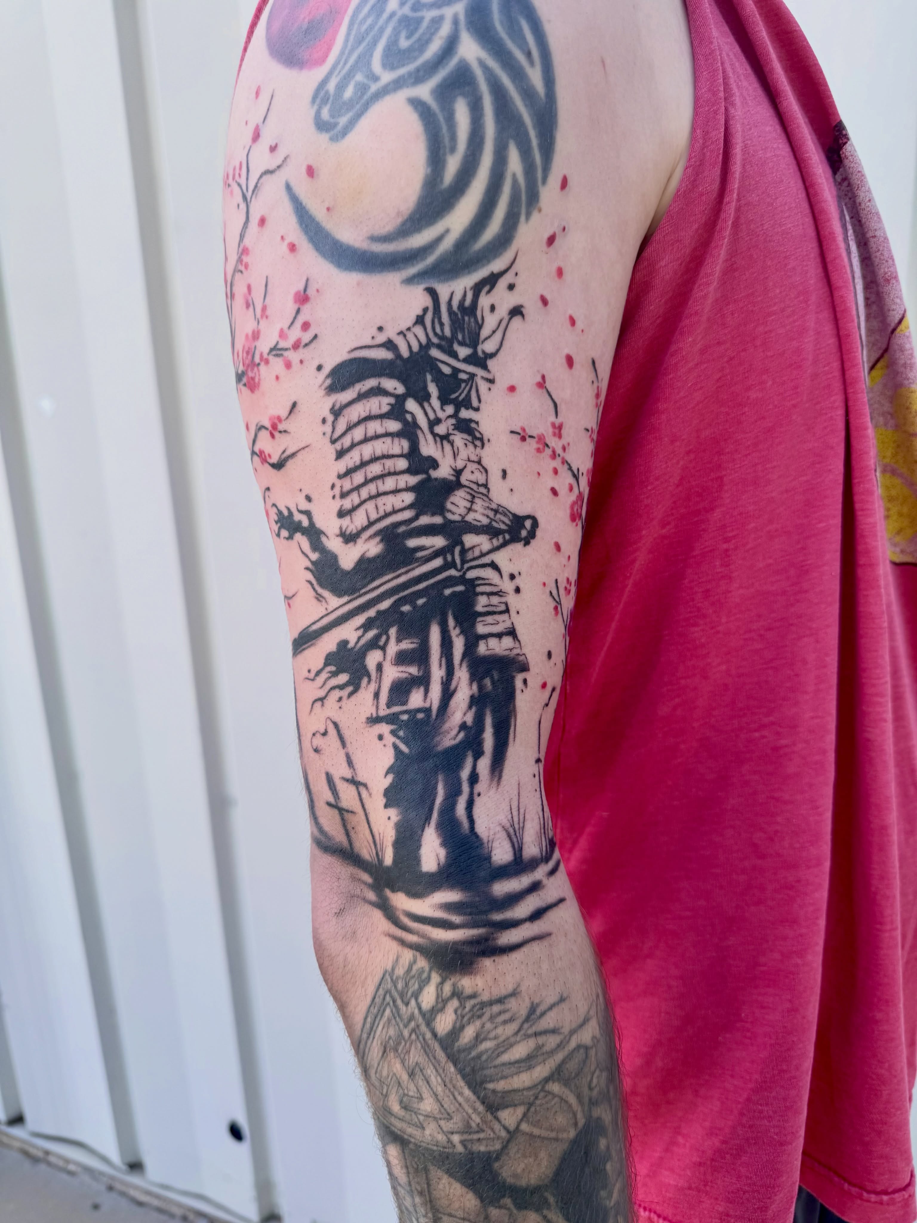 Samurai warrior japanese irezumi tattoo on the forearm by Caitlynn Austin