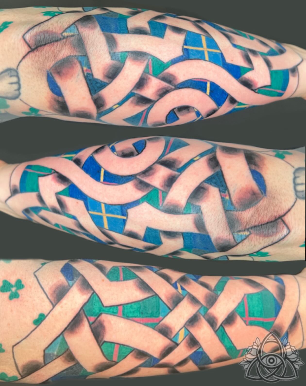 Knotwork geometric tattoo on the forearm by Michael - Tattoo Garden Everett, Everett, Washington