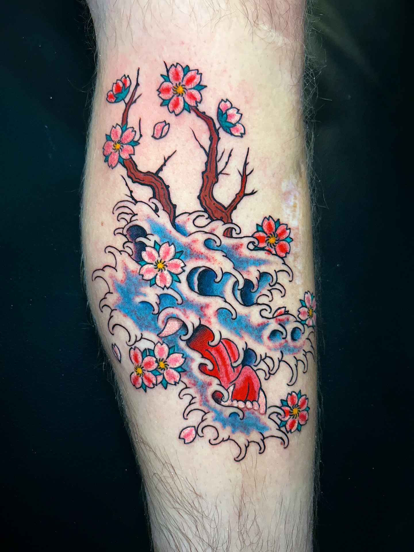Cherry blossom tree japanese irezumi tattoo on the forearm by Alex Citrone - Martha’s Vineyard Tattoo