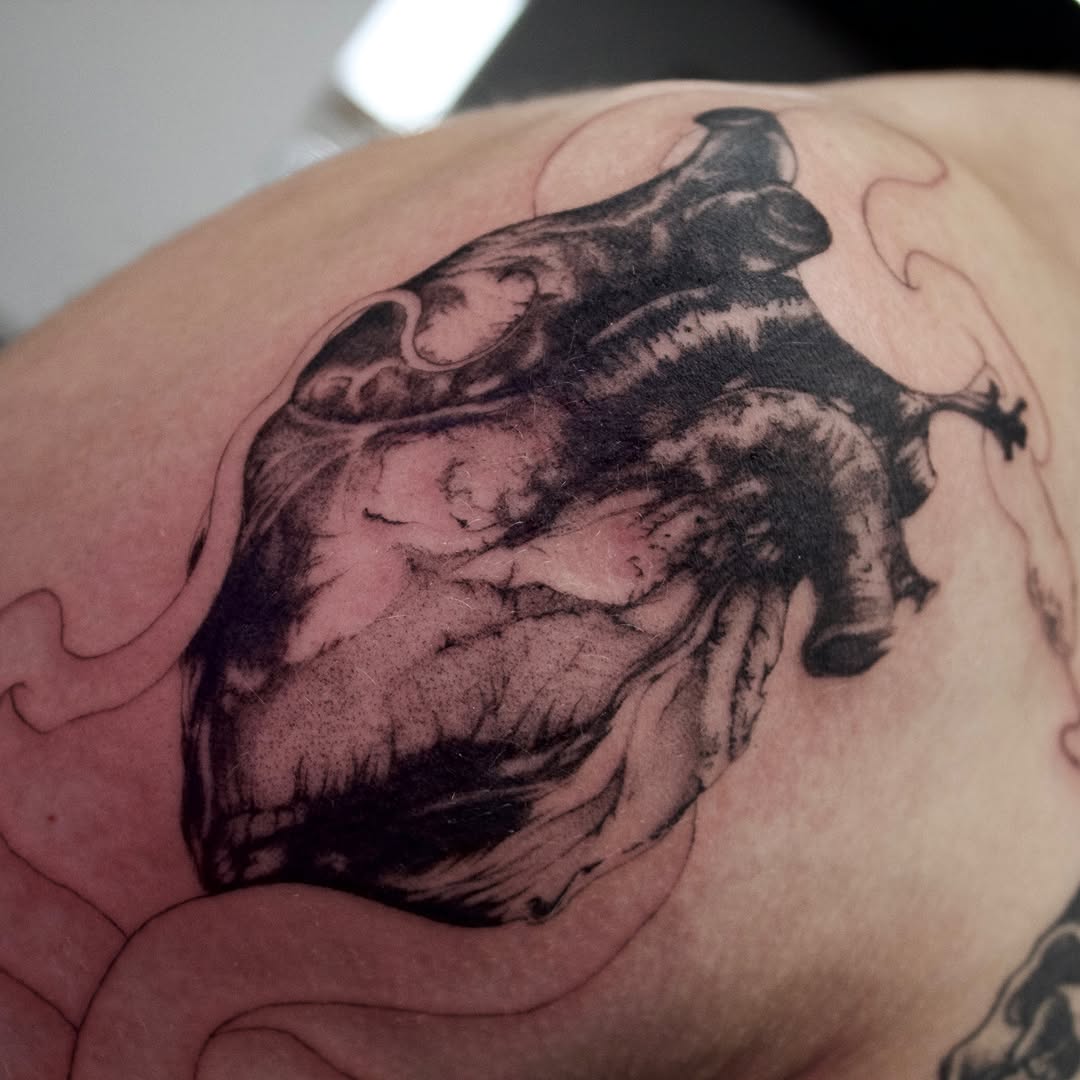 Tattoo by @grimsaintt — black_and_grey, realism