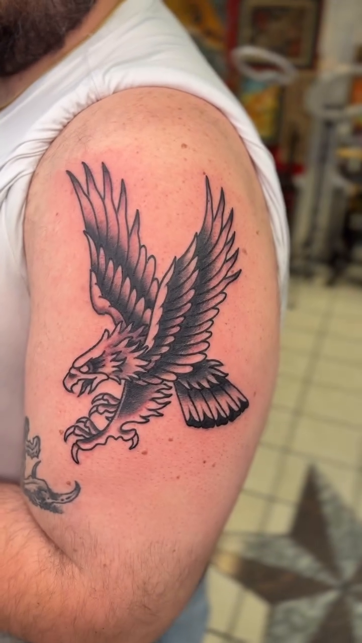 Tattoo by @tshawrk β american_traditional, black_and_grey