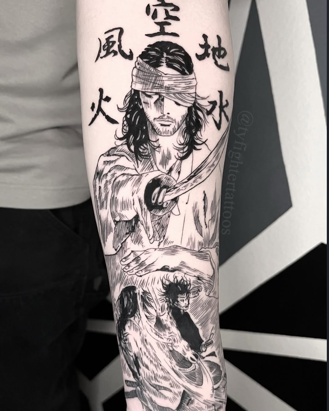 Tattoo by @tyfightertattoos — illustrative, black_and_grey