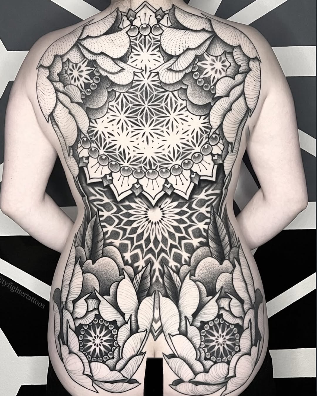 Tattoo by @tyfightertattoos — geometric, dotwork