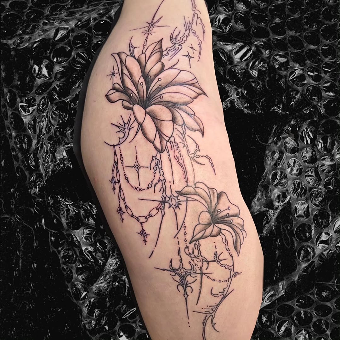 Tattoo by @katconiglioart — fine_line, black_and_grey