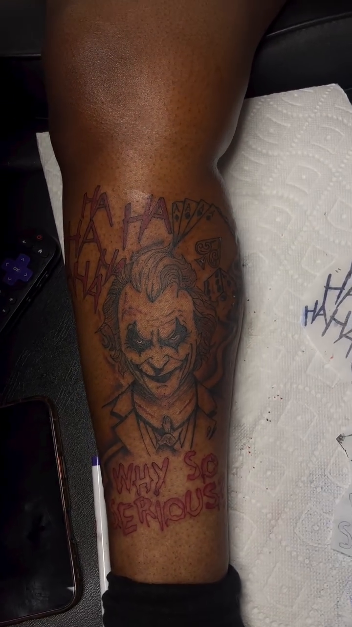 The Joker realism tattoo on the leg by Barbie Mari ๐
โญ๏ธ