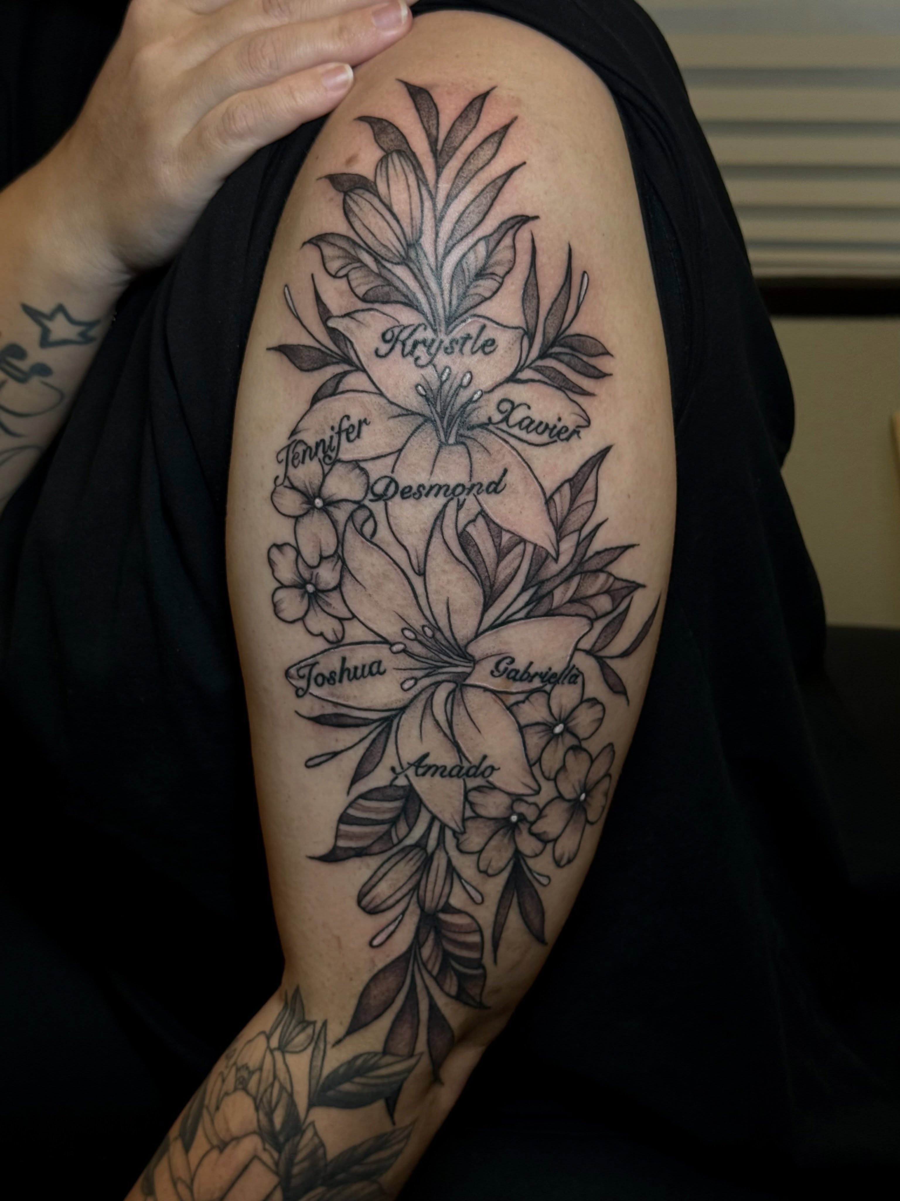 Tattoo by @needlemami — black_and_grey