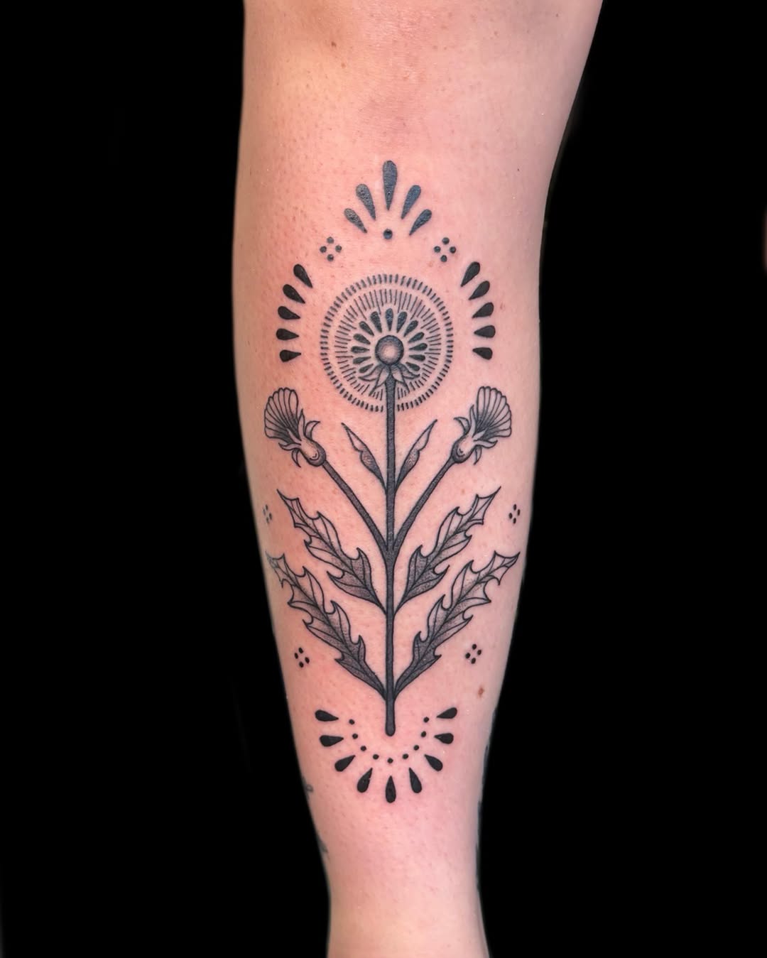 Tattoo by @sunhoundink β dotwork, ornamental