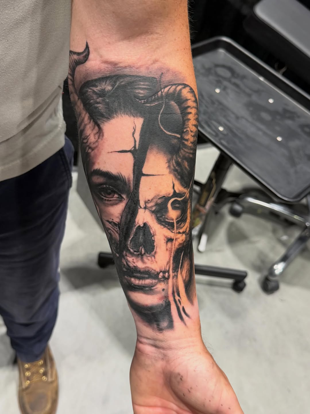 Tattoo by @joe_antonio_tattoos — realism, dark_realism