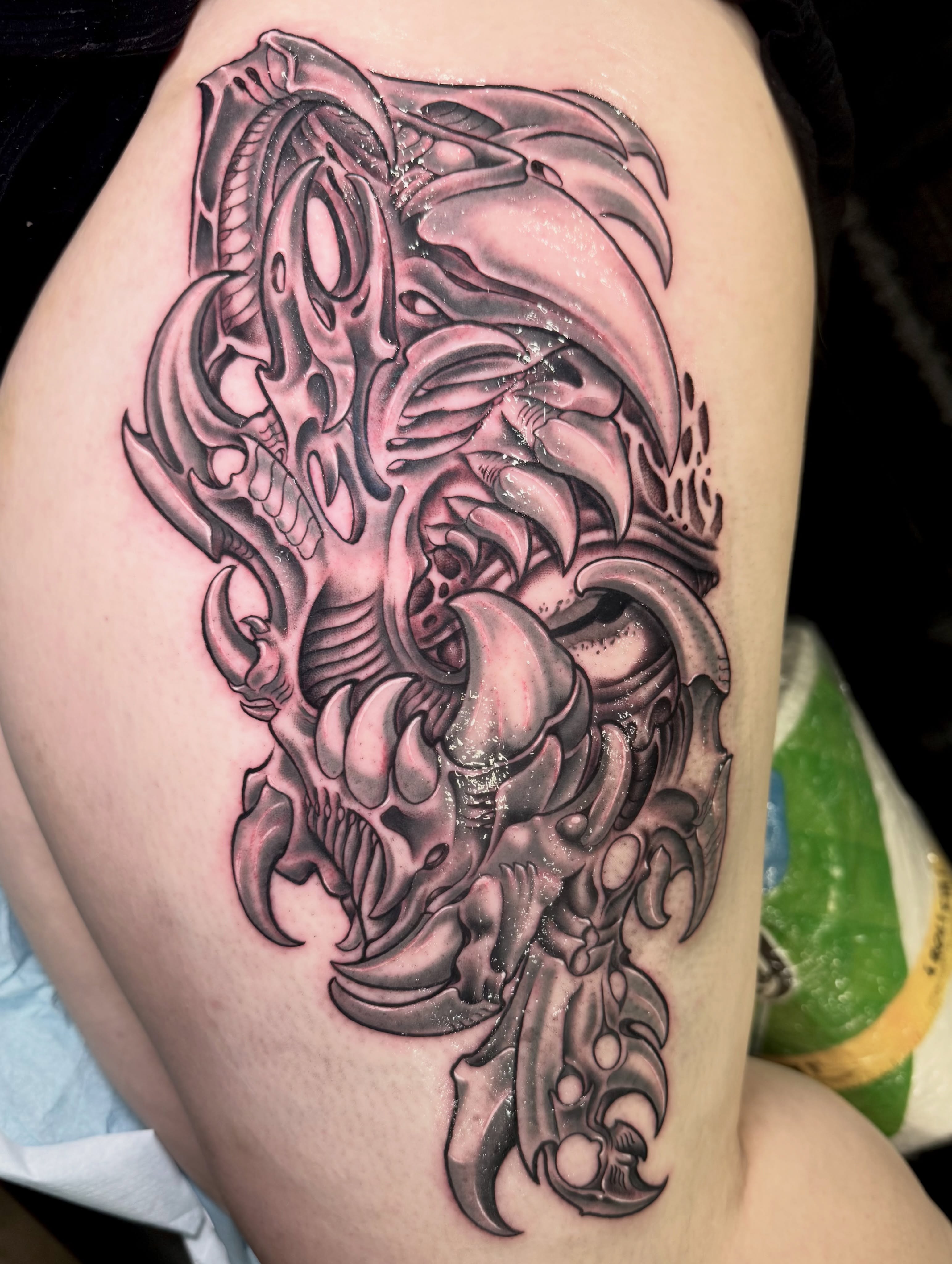Tattoo by @amberbananafish — black_and_grey, geometric
