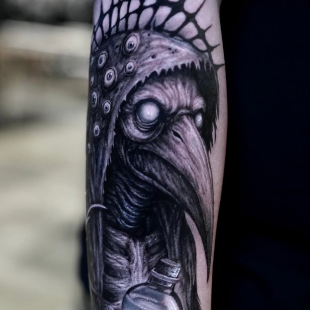 Tattoo by @devinmullentattoos — dark_realism, black_and_grey
