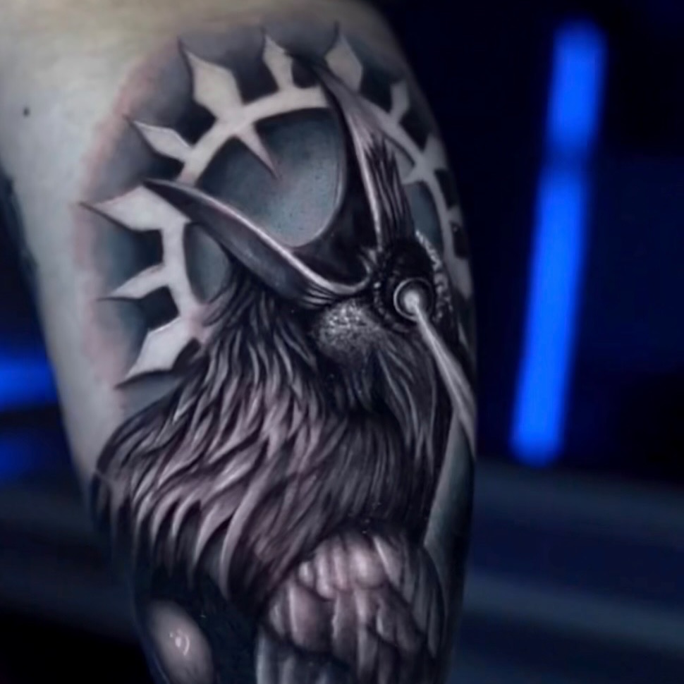 Tattoo by @devinmullentattoos — realism, black_and_grey