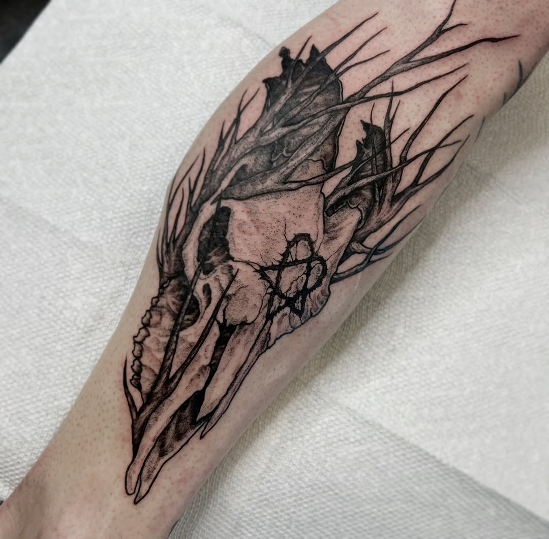 Tattoo by @kyleblacktattoos — black_and_grey, dark_realism