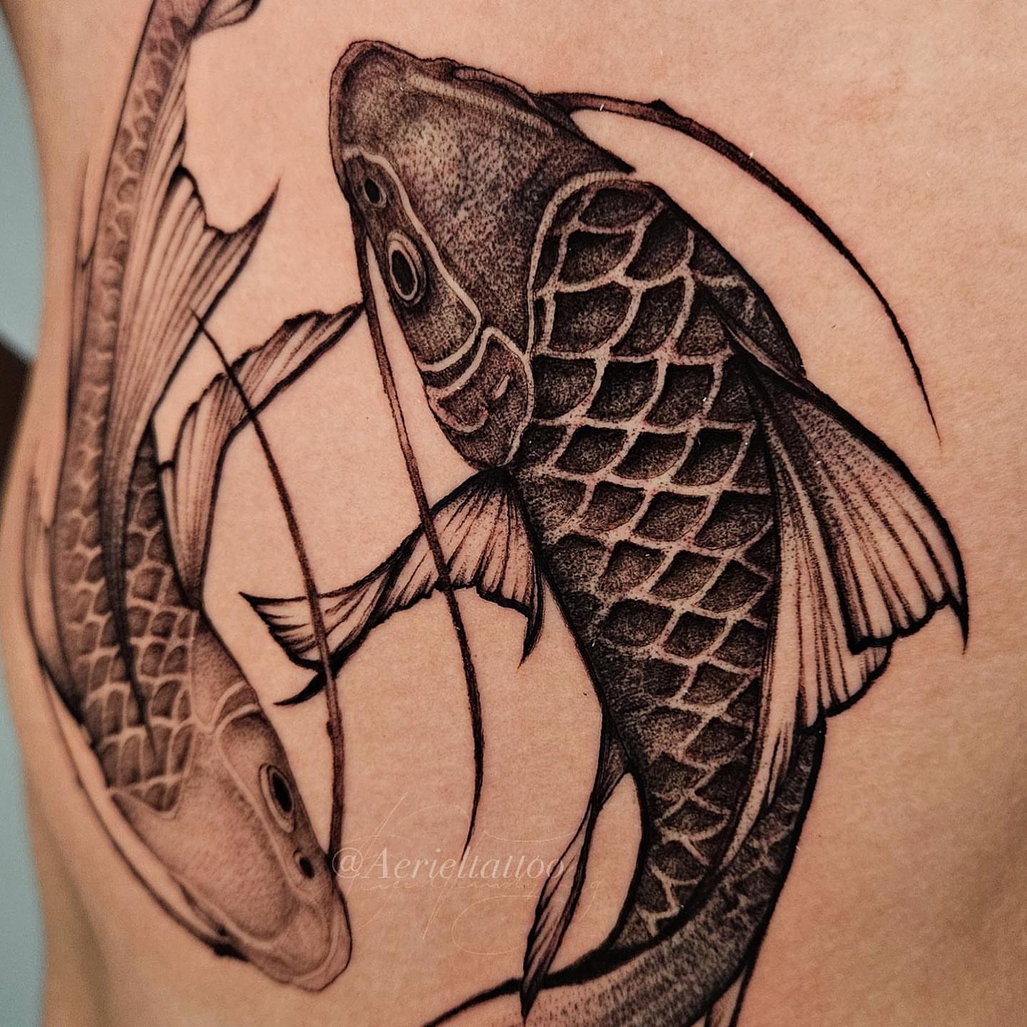 Tattoo by @aerieltattoo — black_and_grey, realism