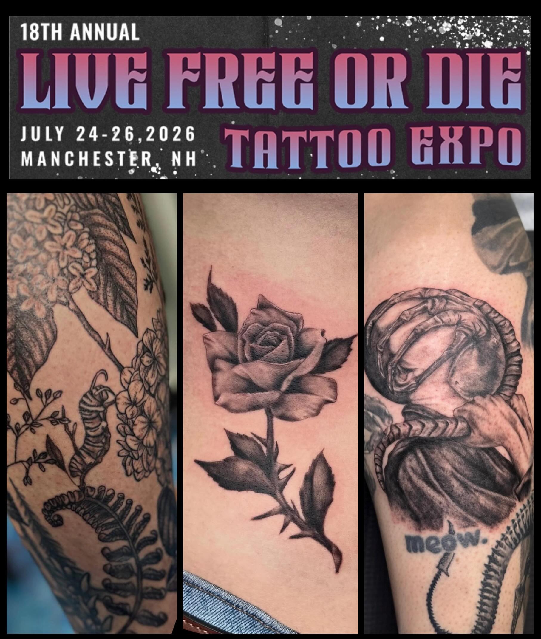 Flower and snake black and grey tattoo on the forearm by βπ¬π―π’πΆ