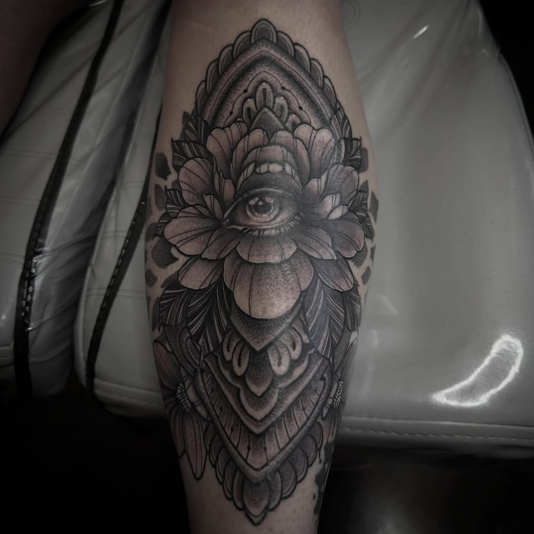 Tattoo by @inkandivvy — black_and_grey, realism