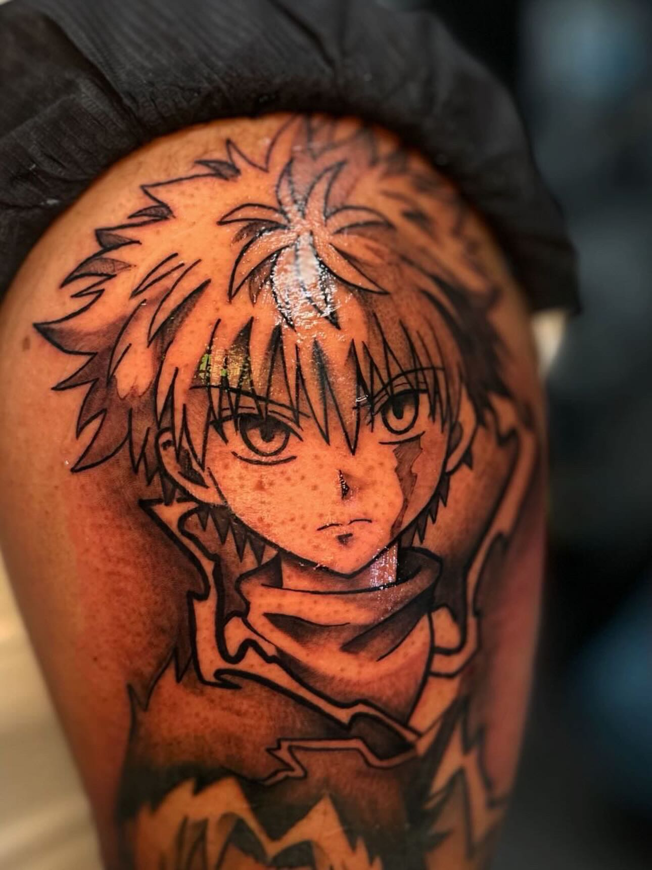 Anime character anime tattoo on the shoulder by mssinderella
