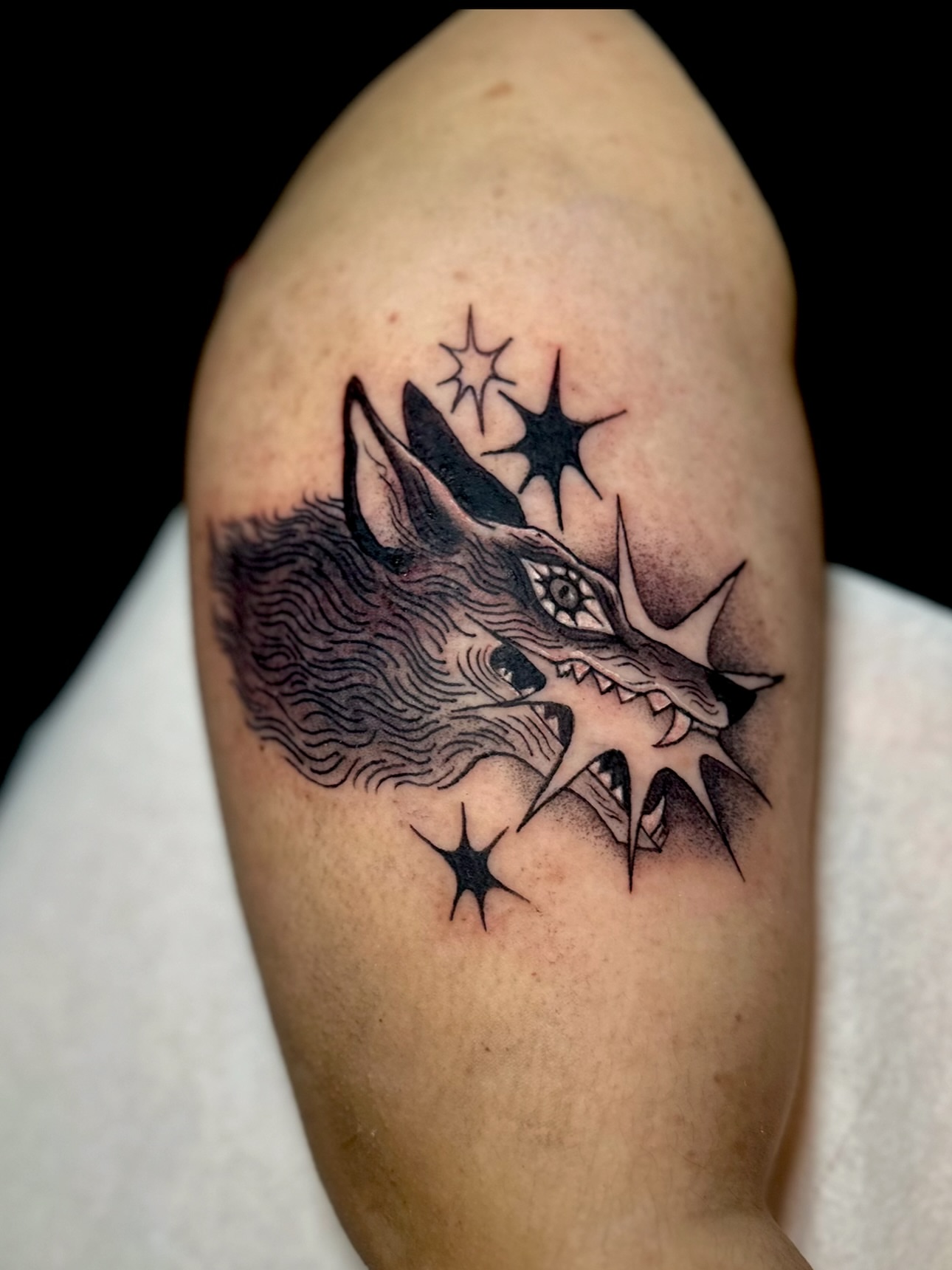 Tattoo by @kelviratats — black_and_grey