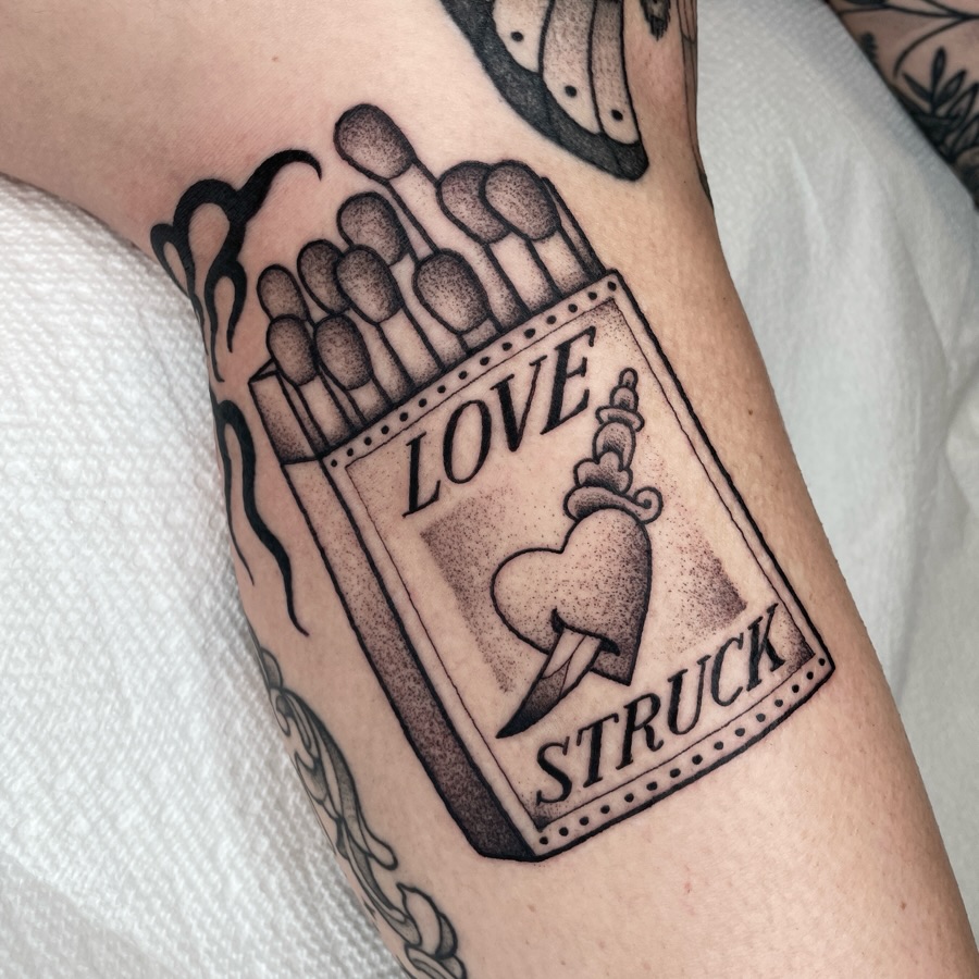 Tattoo by @emilyluxtattoos — american_traditional, lettering_script