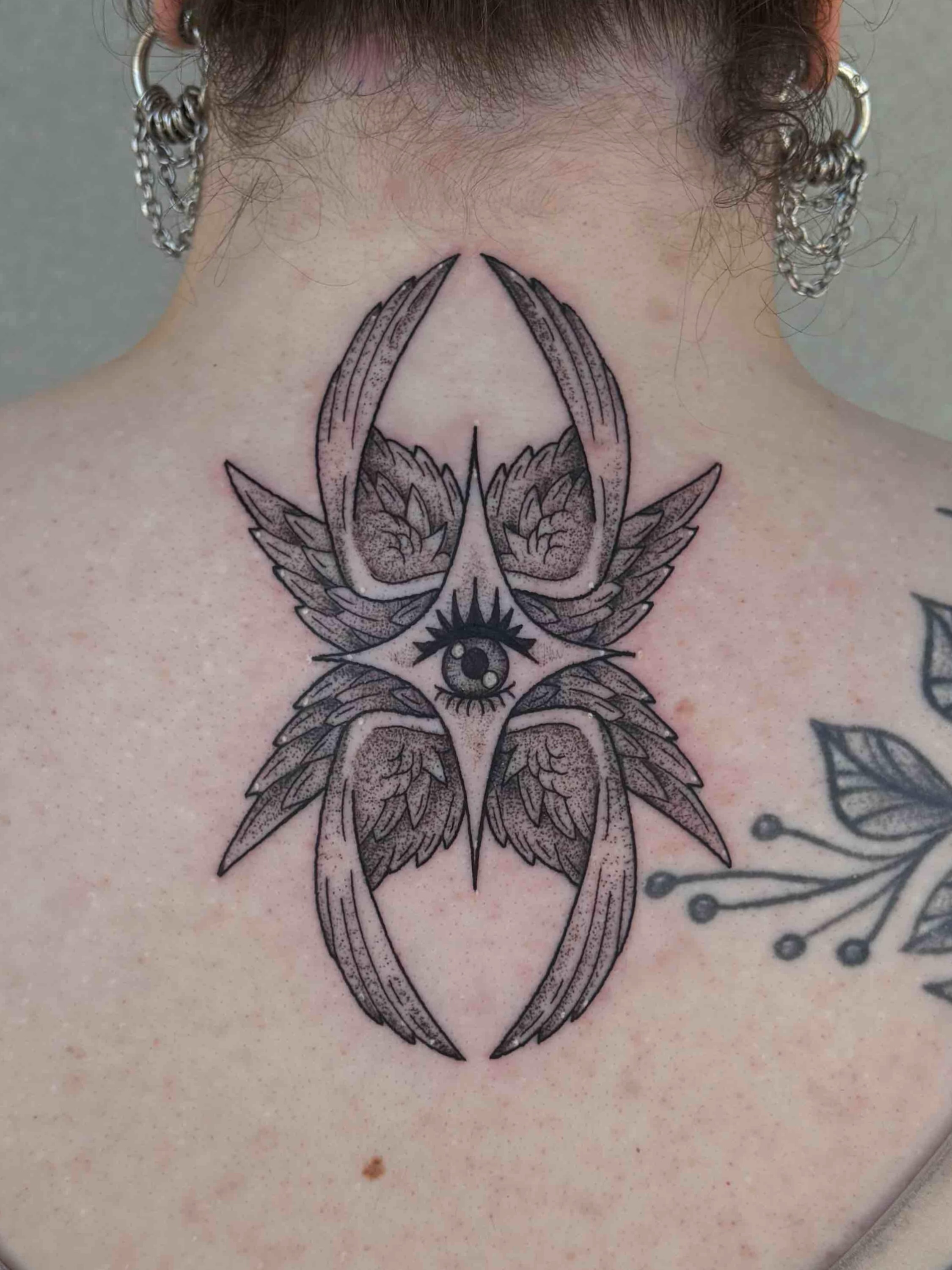 Tattoo by @thetattooedbunny — dotwork, black_and_grey