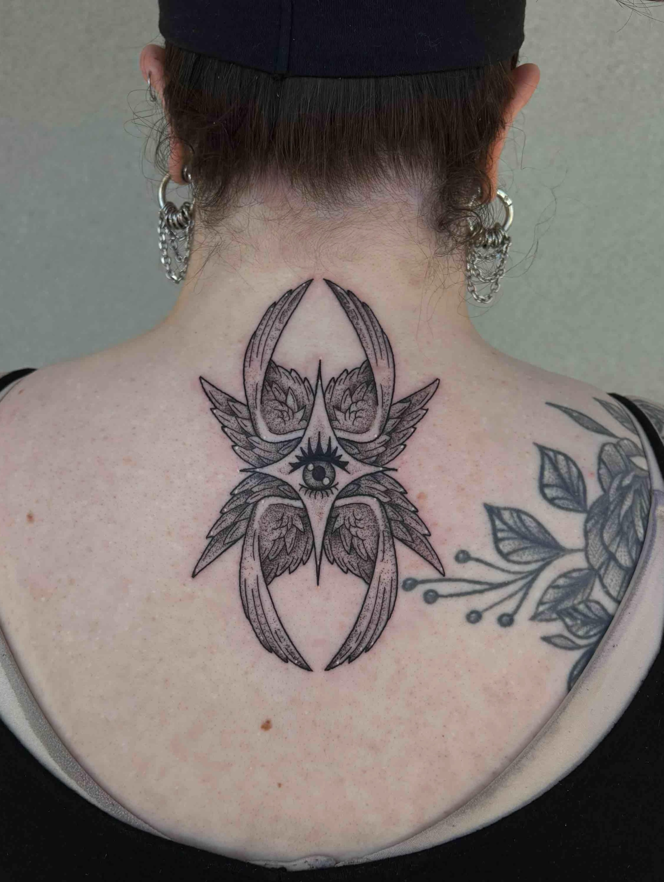 Tattoo by @thetattooedbunny — black_and_grey, dotwork