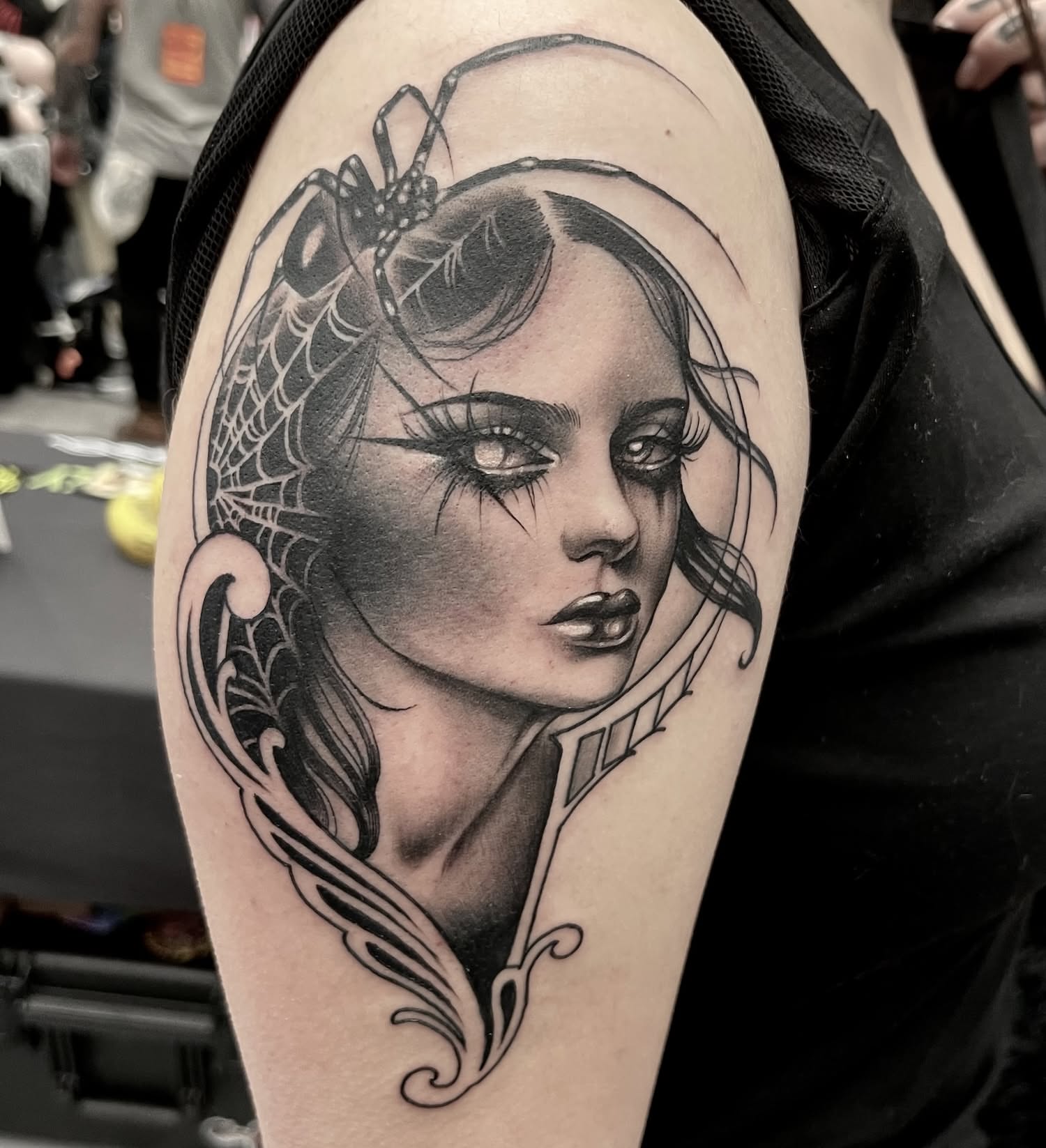 Tattoo by @hollimarieart — black_and_grey, realism