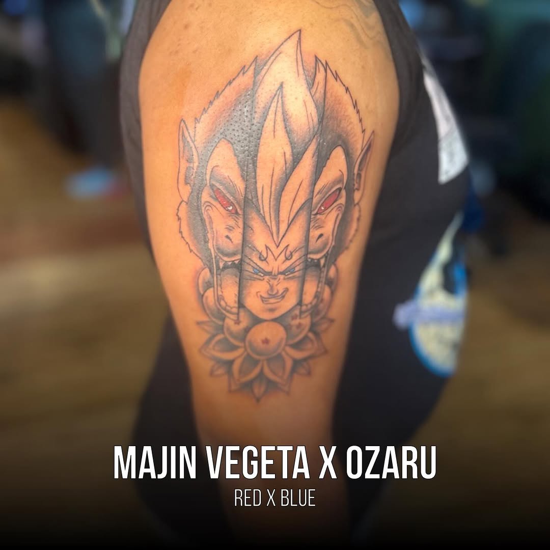 Tattoo by @bcostonink — anime, black_and_grey