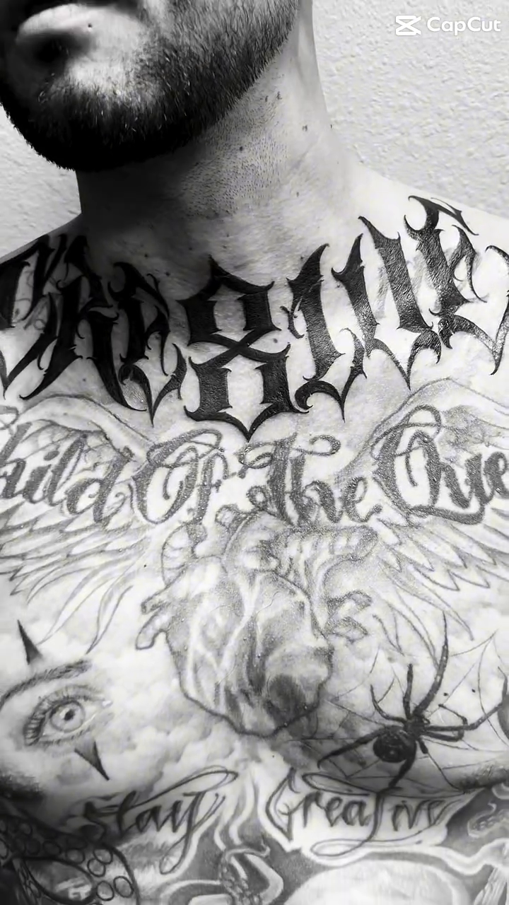 Tattoo by @dktatts — lettering_script, chicano