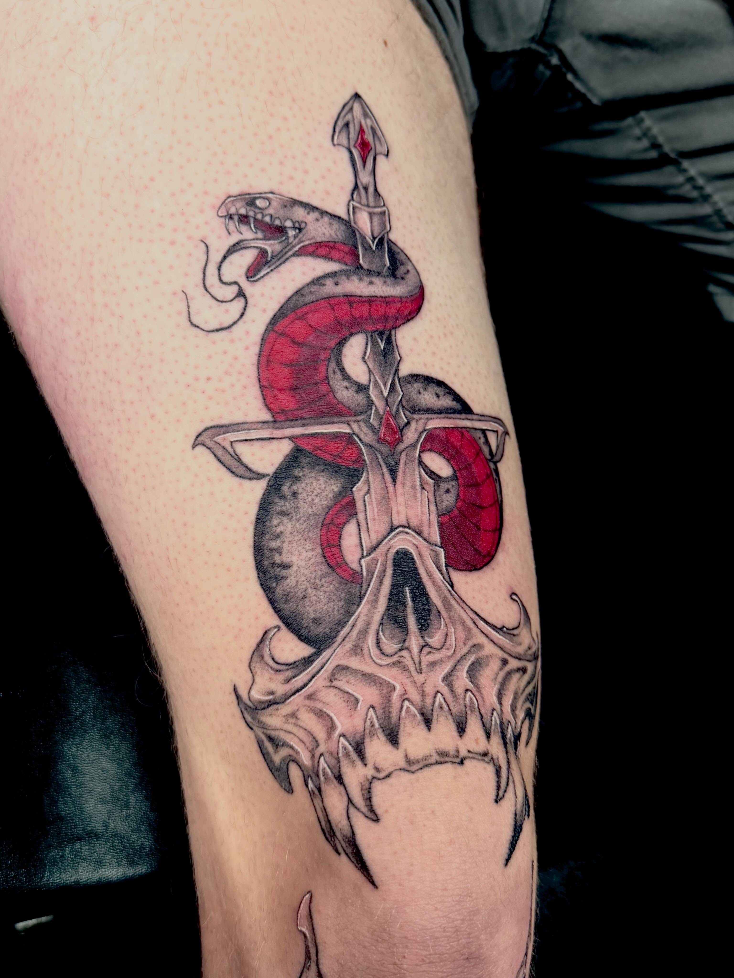 Tattoo by @elijahtatttoo — dotwork, dark_realism