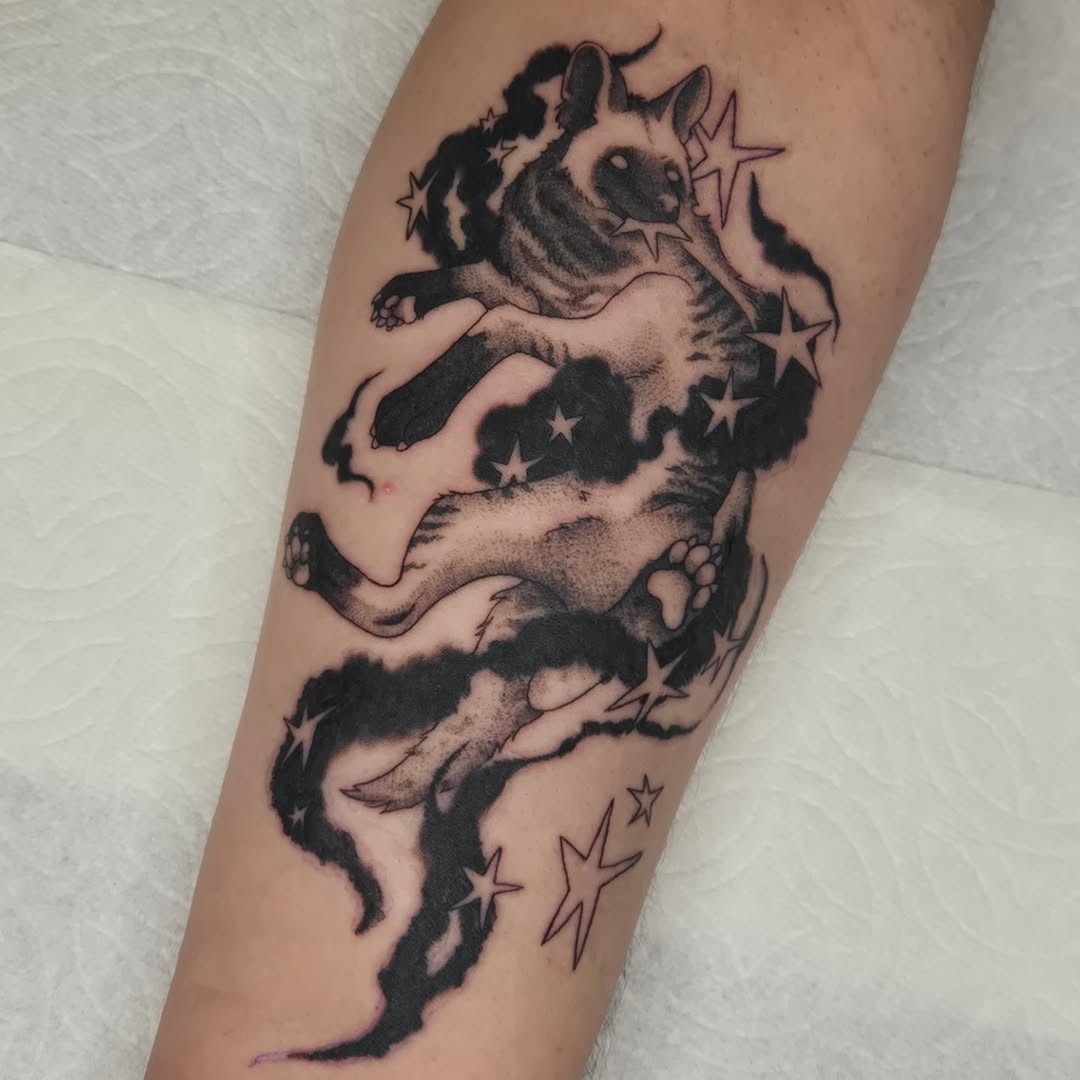 Tattoo by @carshark__ — black_and_grey, realism