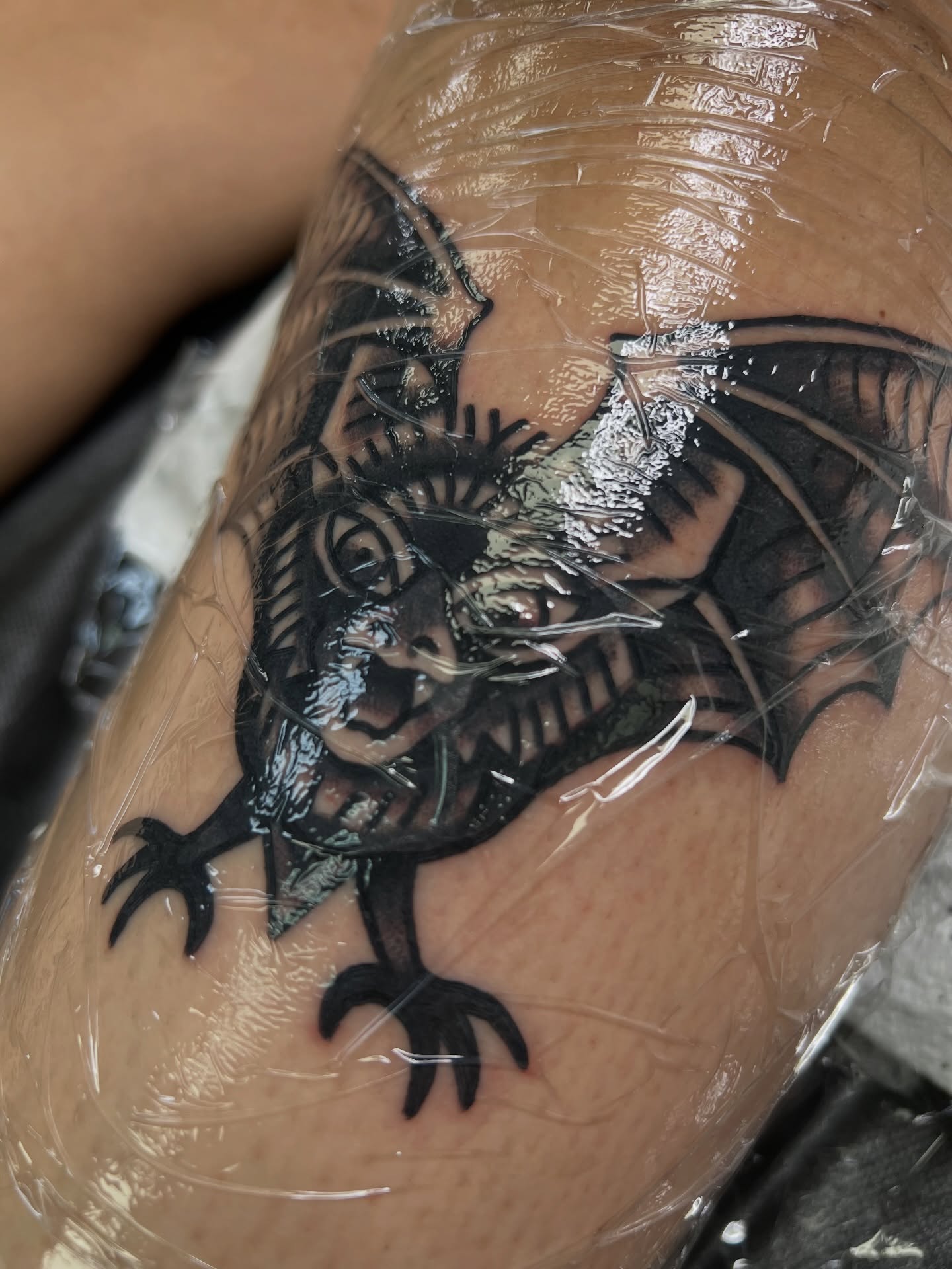 Bat black and grey tattoo on the forearm by 🍊Harvey Perez 🍊, Deerfield Beach, Florida