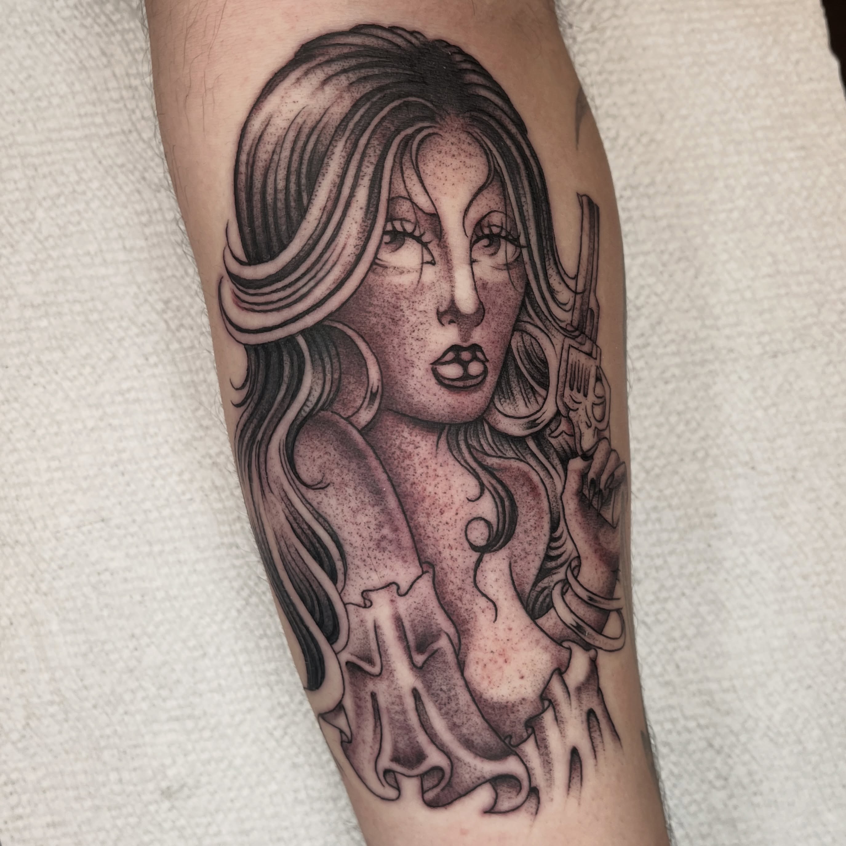 Tattoo by @jesus_pieces_ — dotwork, realism