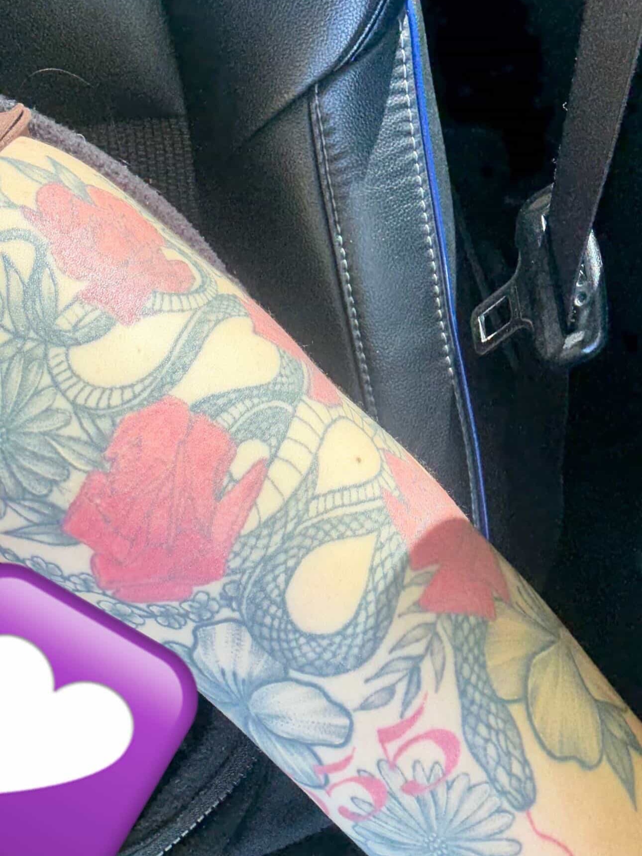 Snake and flowers American traditional tattoo on the forearm by Gooofy’s Ink 💸✍🏽 18+