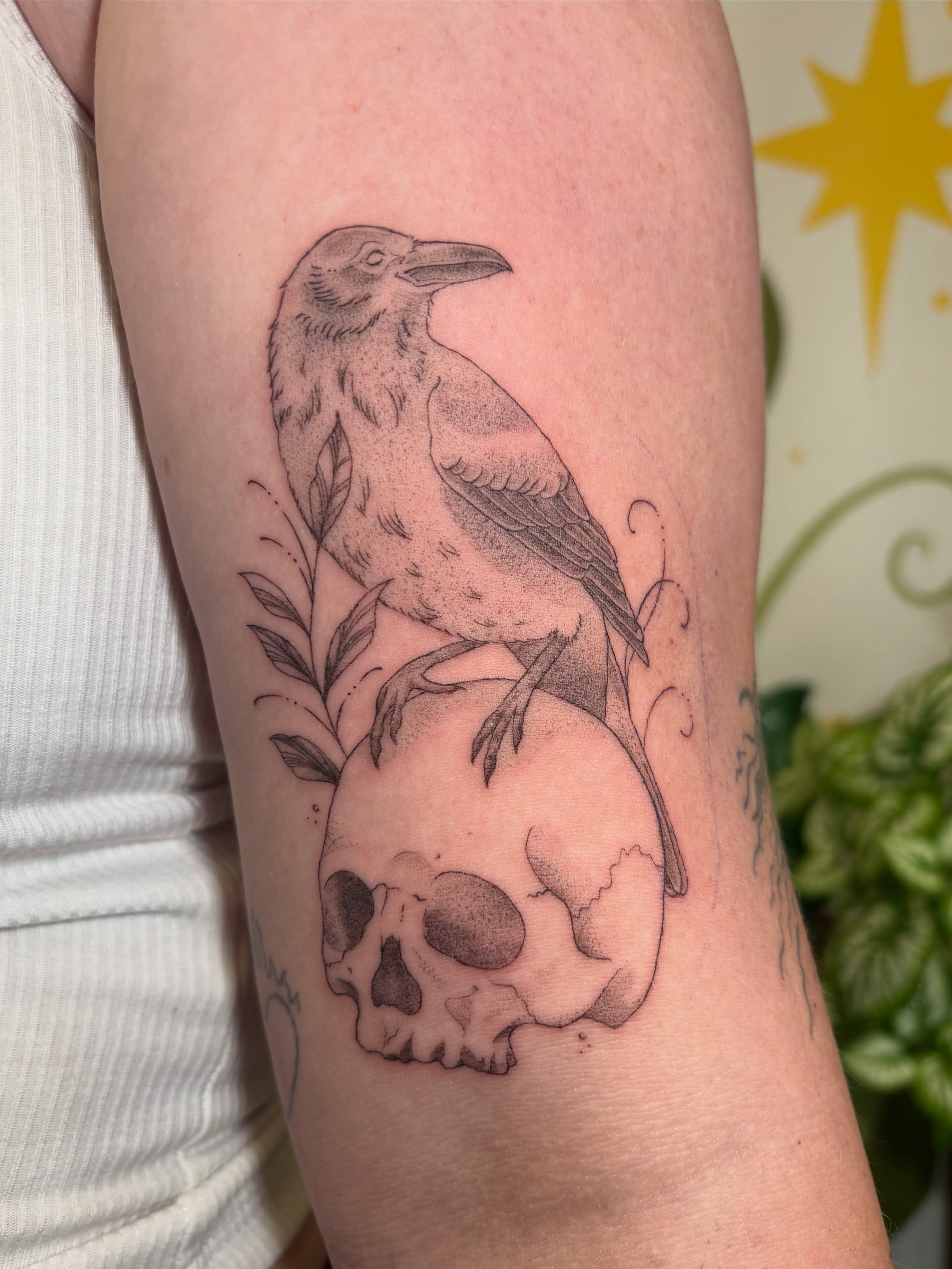 Tattoo by @amberloutattoo — dotwork, black_and_grey