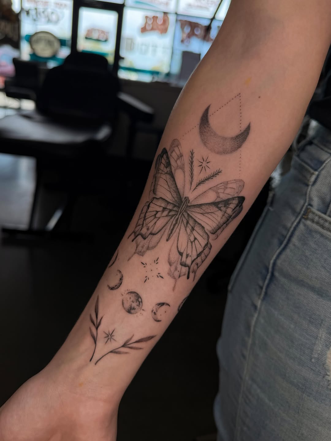 Tattoo by @inkedmaj โ fine_line, dotwork