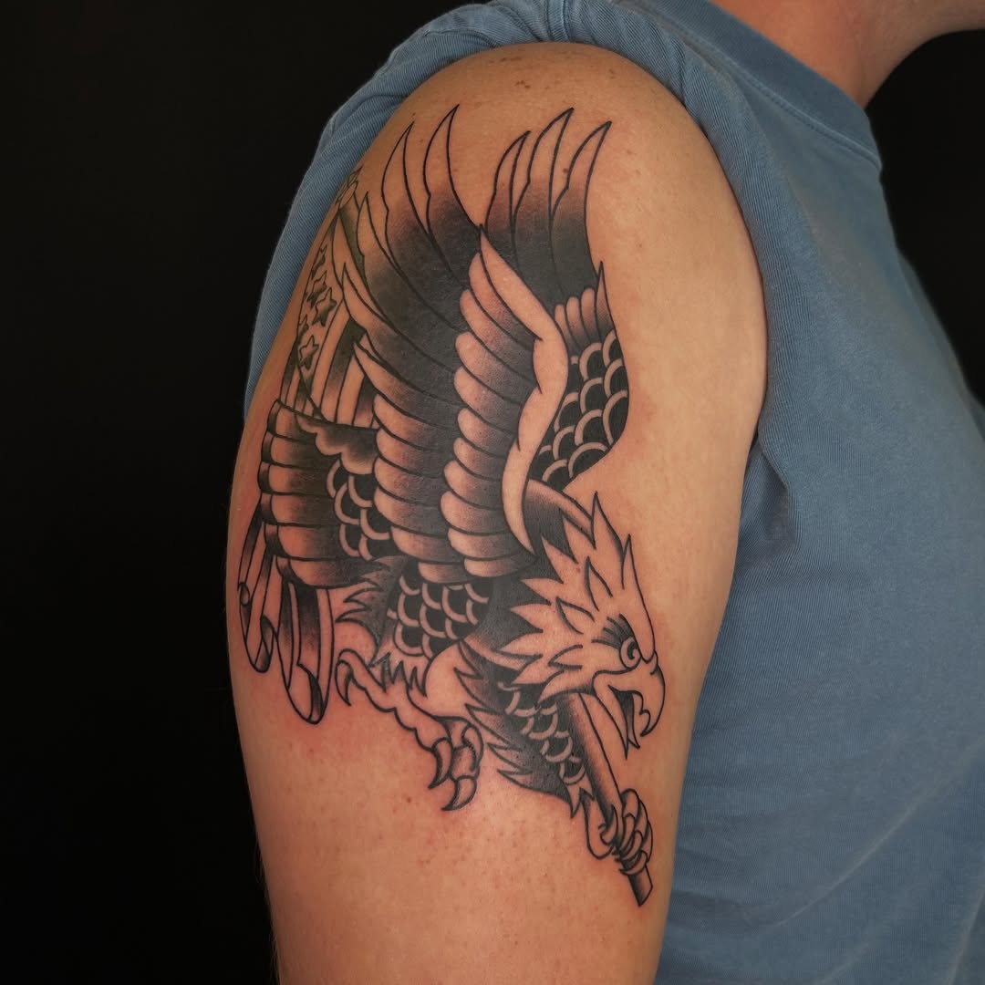 Tattoo by @bhoneybuns — american_traditional, black_and_grey