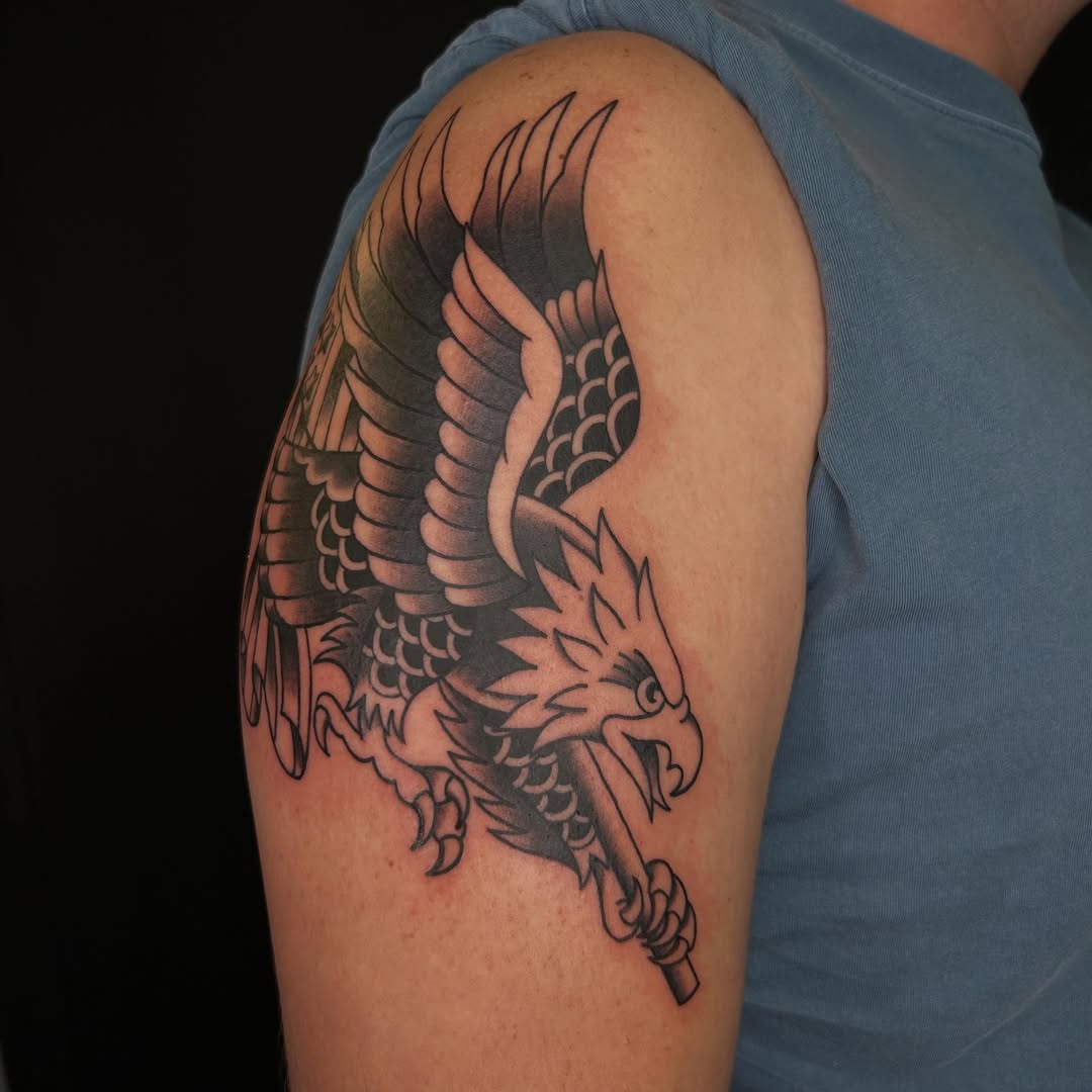 Tattoo by @bhoneybuns — american_traditional, black_and_grey