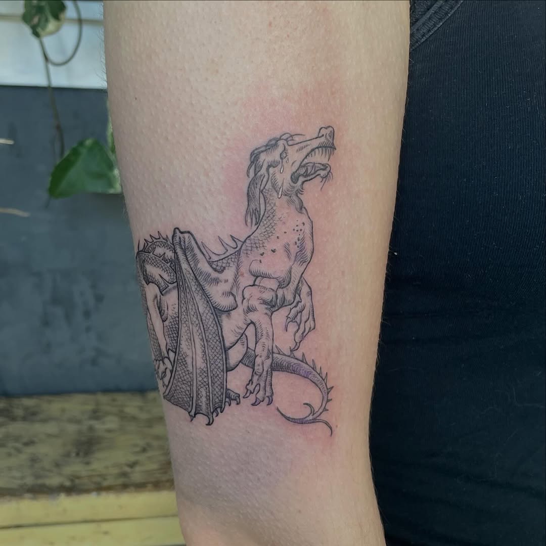 Tattoo by @alzster — illustrative, black_and_grey