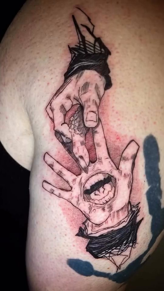 Tattoo by @rizzie_tat2 — illustrative, black_and_grey