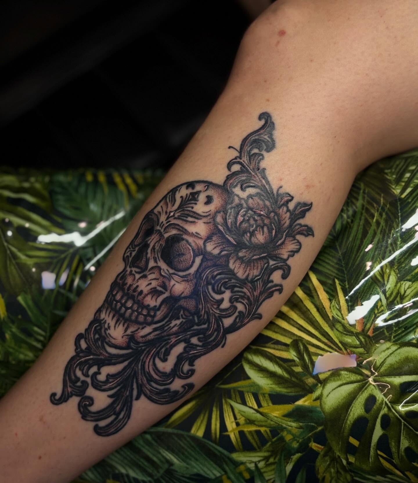 Tattoo by @artbyjessieb — black_and_grey, ornamental