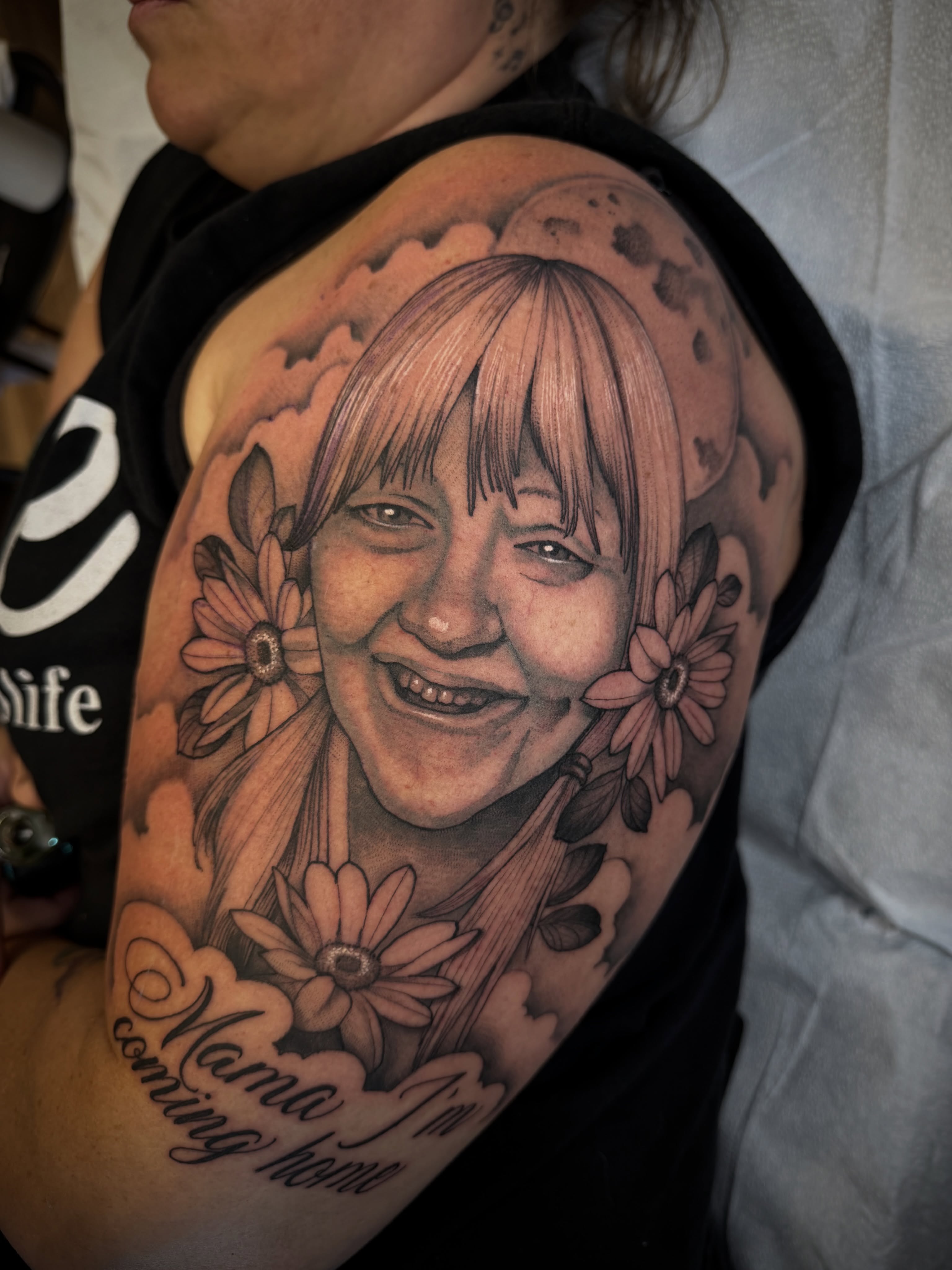 Tattoo by @hotmessnation — realism, black_and_grey
