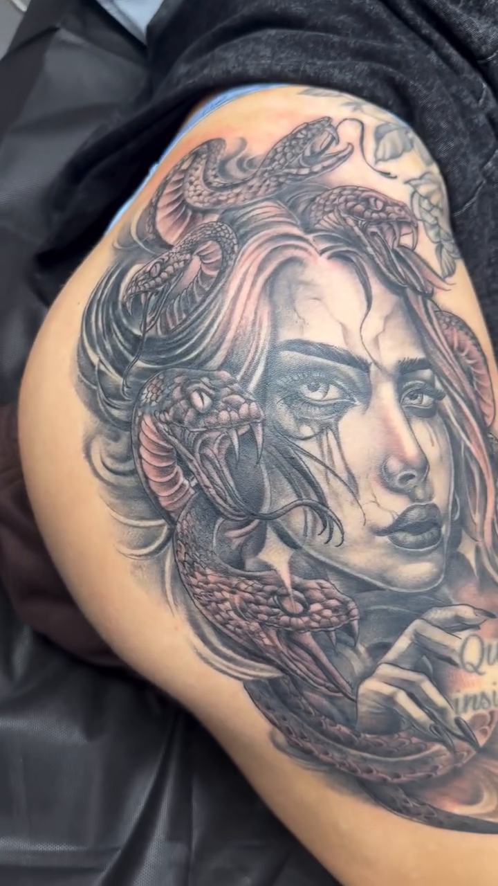 Tattoo by @steviegrandlegacy — realism, black_and_grey