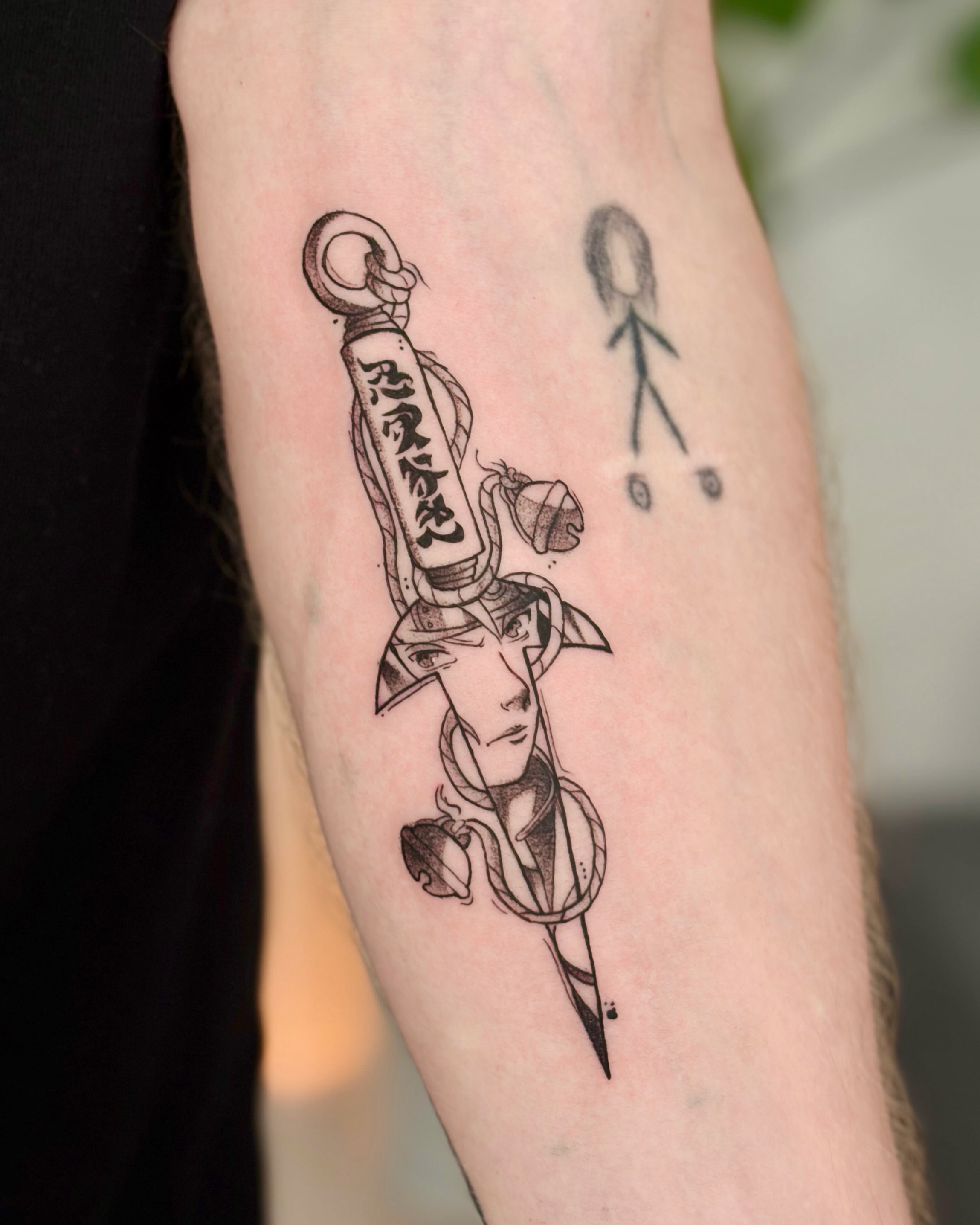 Samurai sword japanese irezumi tattoo on the forearm by Quinn ᶻ 𝗓 𐰁 .ᐟ, Charlotte, North Carolina
