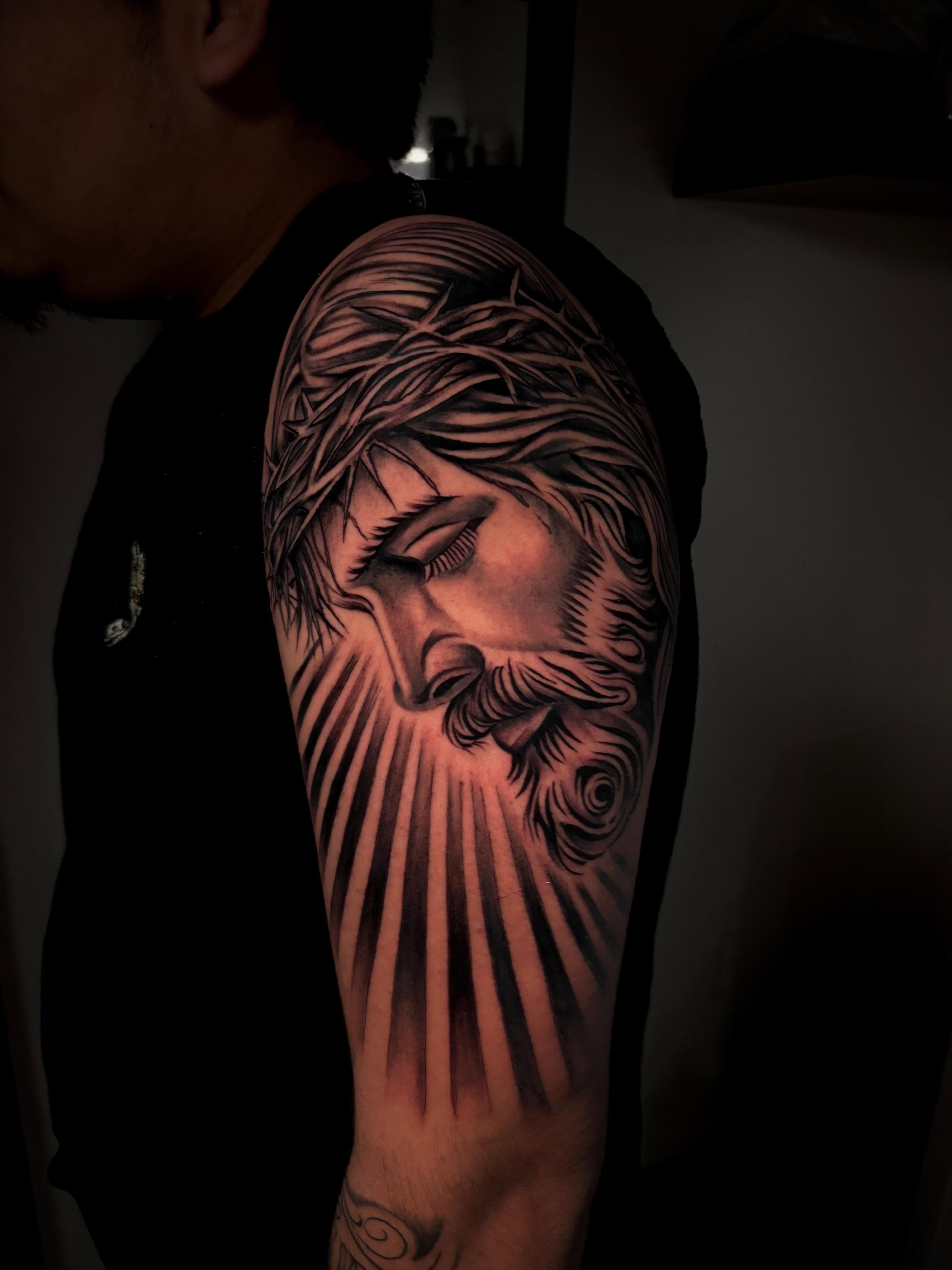 Tattoo by @daero_tattoo — realism, black_and_grey