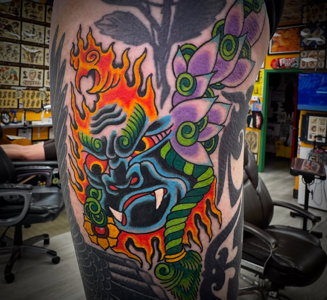 Tattoo by @_wooderson_ — japanese_irezumi, neo_traditional